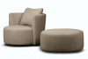 RAGGI Drehbarer Sessel aus Boucle dunkelbeiger dunkelbeige - Foto 6