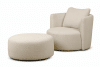 RAGGI Drehbarer Sessel aus Boucle hellbeiger hellbeige - Foto 5