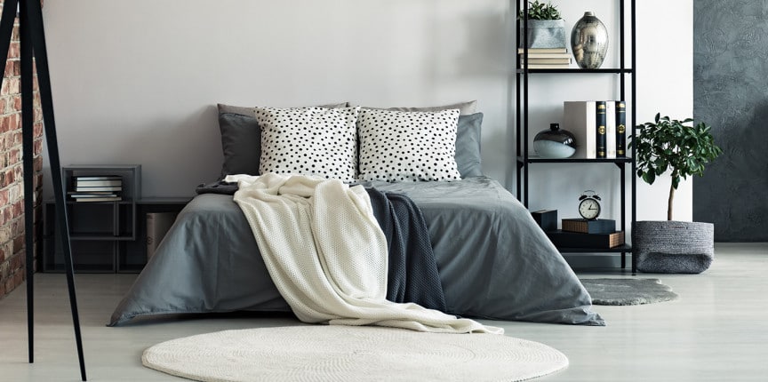 szare sypialnie
