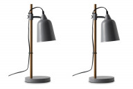 Elegante graue Tischlampe 2-teilig.