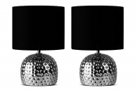 Elegante Schlafzimmerlampen in Schwarz und Silber, 2 Stück.