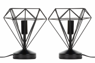 Loft-Lampe für Schlafzimmer schwarz 2tlg