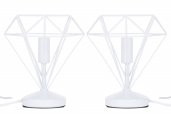 Minimalistische weiße Tischlampe 2tlg
