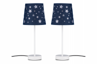 Jungenlampe mit Sternen in Marineblau für Kinderzimmer 2tlg.