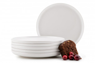 VICTO, https://konsimo.de/kollektion/victo/ Dessertteller-Set für 6 Personen weiß weiß/matt - Foto