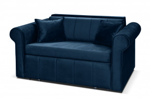 LAVIO, https://konsimo.de/kollektion/lavio/ Glamour-Sofa aus Samt mit extra Kissen navy blau marineblau - Foto