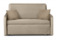 Einfaches 2-Sitzer-Sofa mit Kordkissen beige