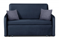Einfaches 2-Sitzer-Sofa mit Kordkissen marineblau