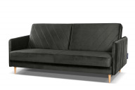Bettsofa mit Fischgrätsteppung Velours grau