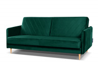 Bettsofa mit Fischgrätsteppung Velours flaschengrün