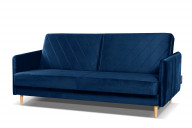 Bettsofa mit Fischgrätsteppung Velours marineblau
