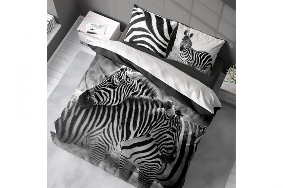 FEROS Schwarz-weiße Bettwäsche mit Zebra 160x200 cm schwarz/weiß - Foto 3