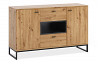 Modernistische Kommode aus Eichenholz mit schwarzen Beinen
