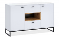 Modernistische Kommode in Weiß mit Einlegeböden und Schubladen
