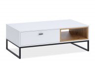 Couchtisch modern weiß mit Schubladen auf Beinen