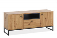 TV Schrank auf schwarzen Beinen Eiche artisan