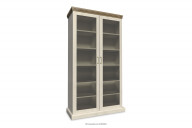 Glasierte cremefarbene Vitrine im englischen Stil