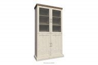 Große cremefarbene Vitrine im englischen Stil