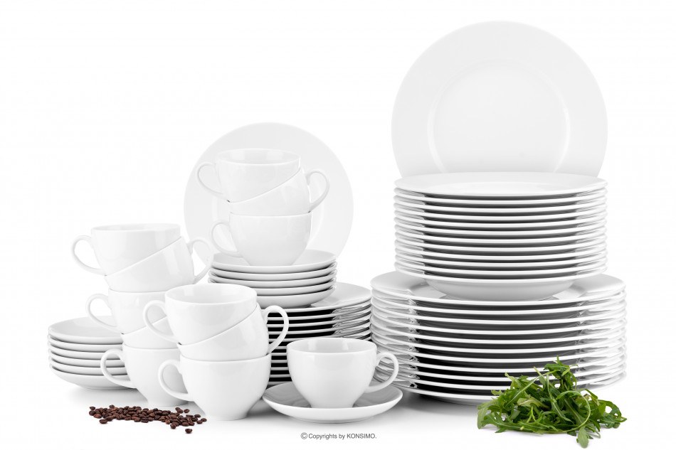 MUSCARI Set Ess- und Kaffeeservice für 12 Personen 60-teilig weiß weiß - Foto