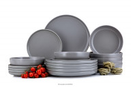 Modernes Tafelservice 6-Personen-Set (18 tlg.) grau