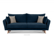 Modische Samtsofa auf Beinen marineblau