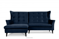 Linkes Ecksofa gesteppt navy blau