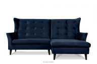 Rechtes Ecksofa gesteppt navy blau