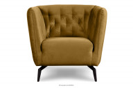 Eleganter gesteppter Sessel mit Beinen honigfarben