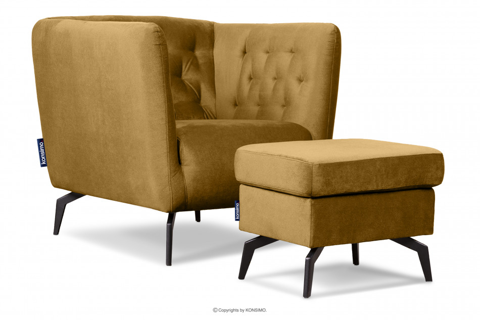 CORDI Eleganter gesteppter Sessel mit Beinen honigfarben honig - Foto 7