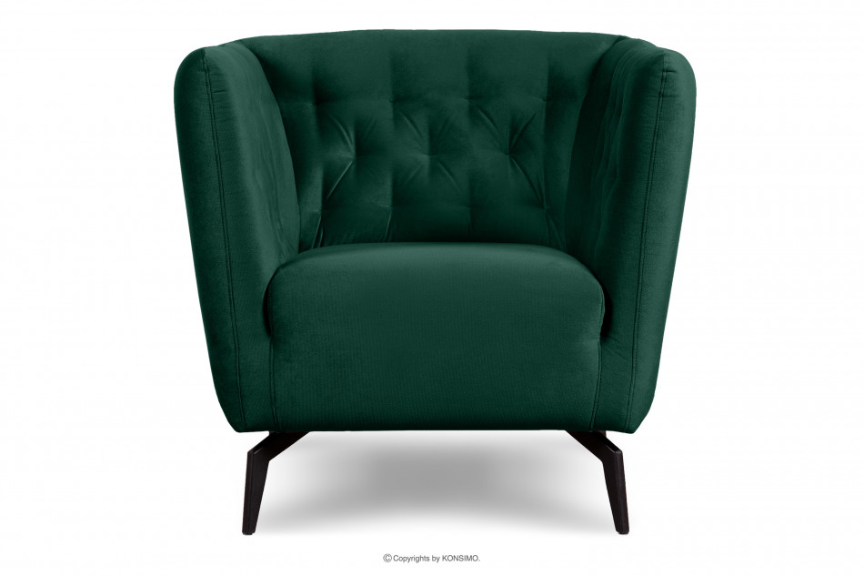 CORDI Eleganter gesteppter Sessel mit Beinen dunkelgrün dunkelgrün - Foto 0