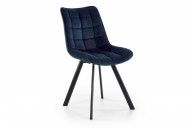 Einfacher Stuhl Samt navy blau