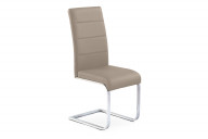 Gepolsterter Stahlkufenstuhl beige