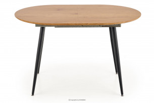 LOSTRI, https://konsimo.de/kollektion/lostri/ Runder ausziehbarer Tisch für das Wohnzimmer im Loft-Stil goldene eiche/schwarz - Foto