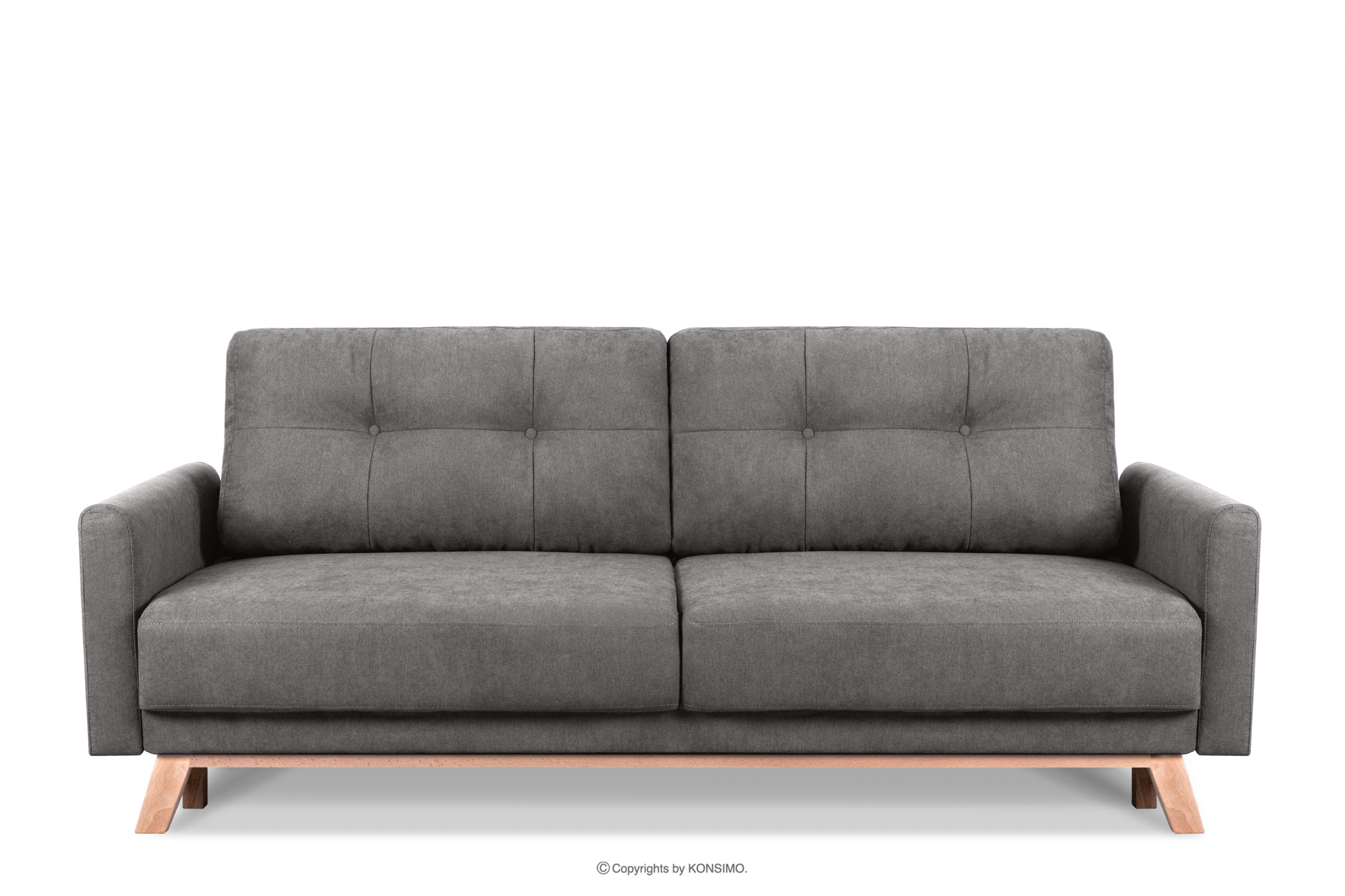 VISNA, https://konsimo.de/kollektion/visna/ Skandinavisches Sofa Wohnzimmer mit Stauraum für Bettwäsche - Grau grau - Foto