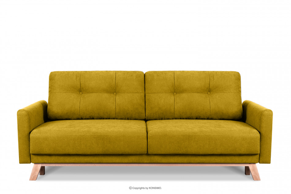 VISNA Skandinavisches Sofa Wohnzimmer mit Stauraum für Bettwäsche - Gelb gelb - Foto 0