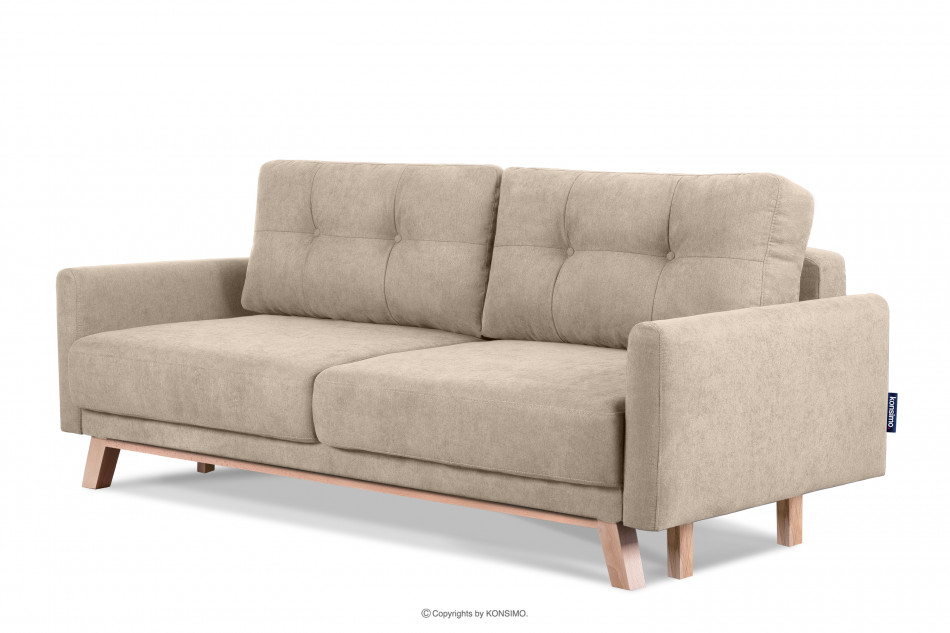 VISNA Skandinavisches Sofa Wohnzimmer mit Stauraum für Bettwäsche - Beige beige - Foto 2