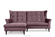 Linkes Ecksofa gesteppt rosa