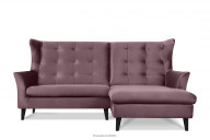 Rechtes Ecksofa gesteppt rosa