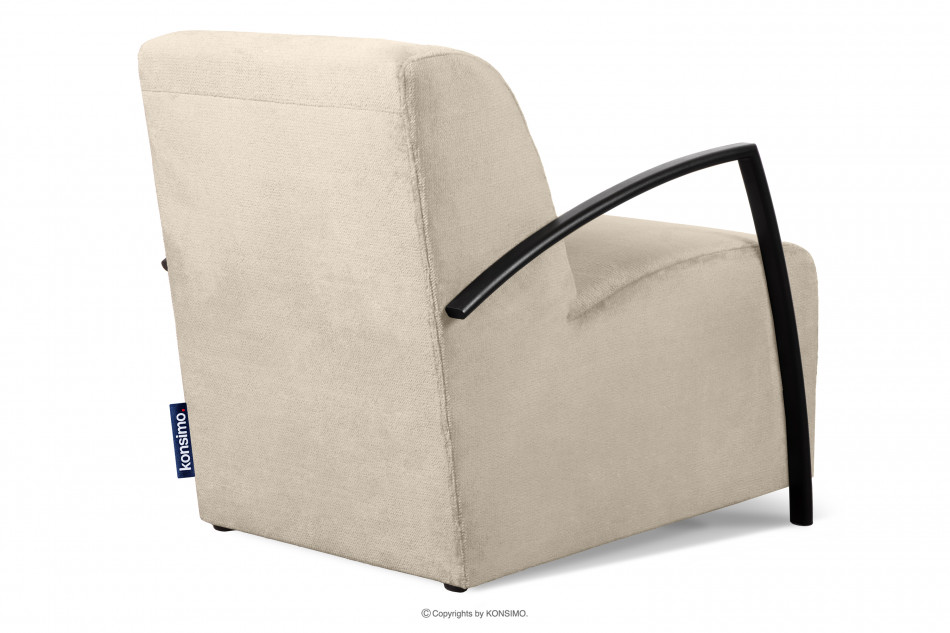 CARO Cremefarbener Sessel mit Armlehne creme - Foto 3