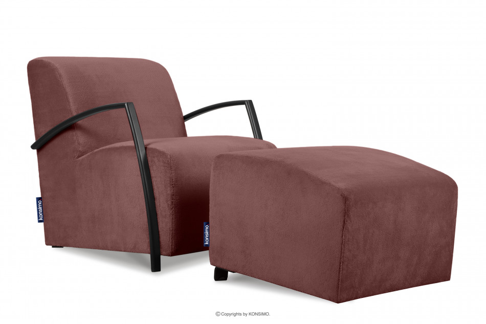 CARO Rosa Moderner Sessel mit Armlehne rosa - Foto 4