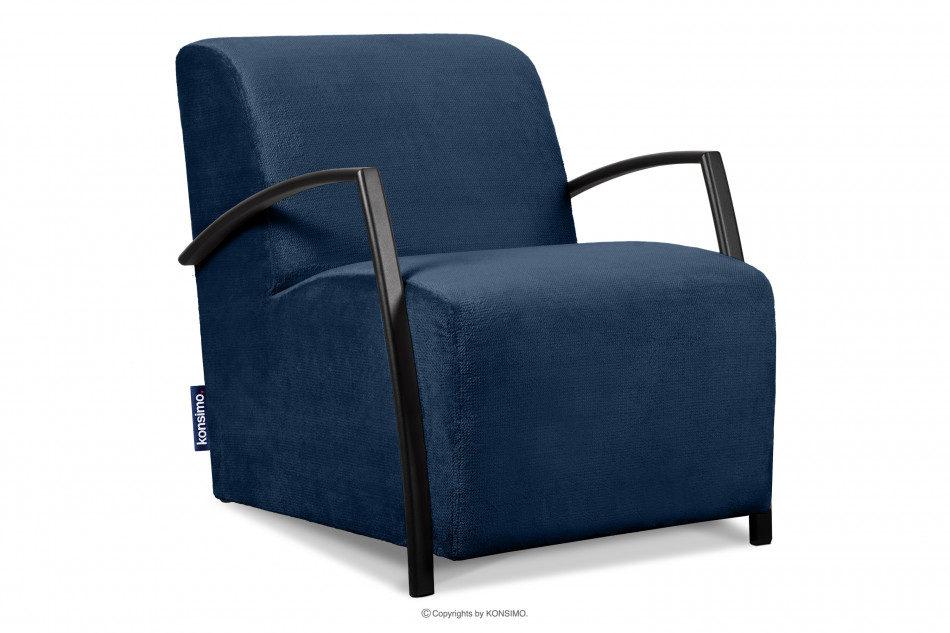 CARO Marineblauer Sessel mit Armlehne marineblau - Foto 0