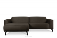 Ecksofa auf Metallfüßen braun links