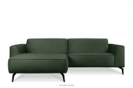 Ecksofa auf Metallfüßen dunkelgrün links