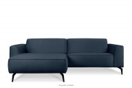 Ecksofa auf Metallfüßen navy blau links