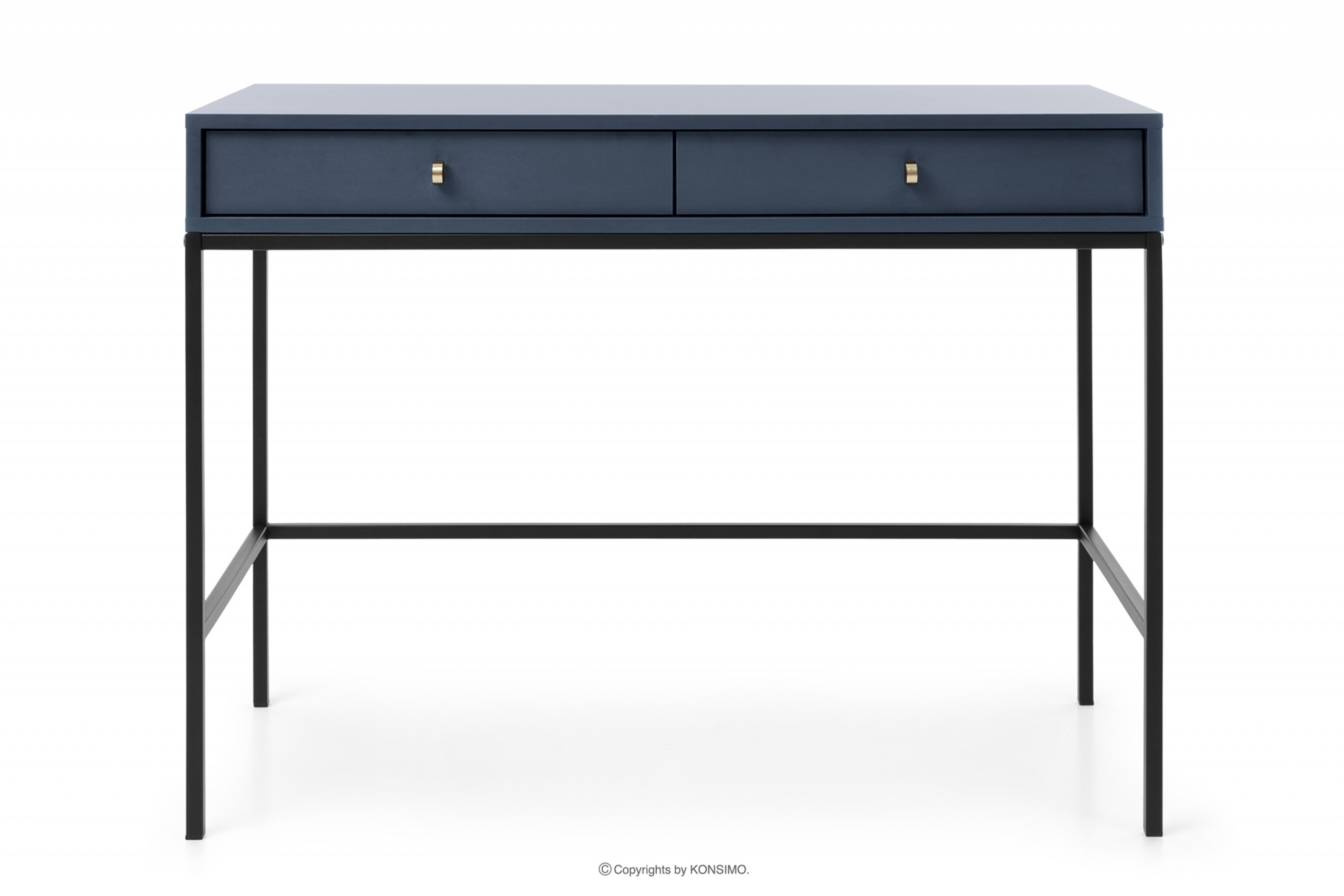Schreibtisch mit Schubladen retro blau