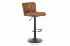 Eleganter Hocker mit Rückenlehne aus Braunem Öko-Leder