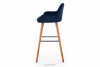 ROSTE Skandinavische gepolsterte Hocker navy blau marineblau/walnuss - Foto 3