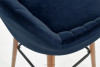 ROSTE Skandinavische gepolsterte Hocker navy blau marineblau/walnuss - Foto 7