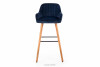 ROSTE Skandinavische gepolsterte Hocker navy blau marineblau/walnuss - Foto 2