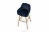 ROSTE Skandinavische gepolsterte Hocker navy blau marineblau/walnuss - Foto 6